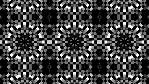 Seamless loop animated black and white geometric kaleidoscope pattern. minimal Stock Footage 330314348