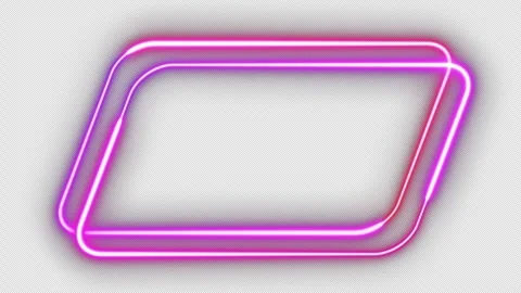 Seamless loop animated rectangle picture frame with two tone neon color Stock Footage 266957673