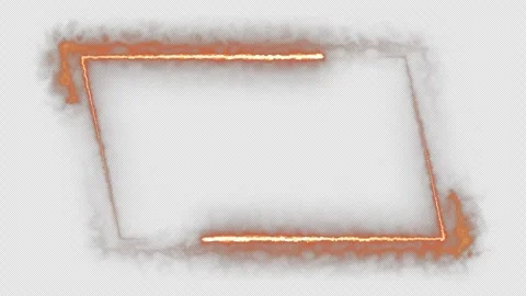 Seamless loop animated rectangle picture frame with fire and smoke color Video stock 287843408