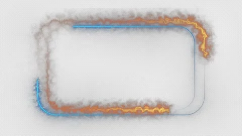 Seamless loop animated rectangle picture frame with fire and smoke color Stock Footage 287843474