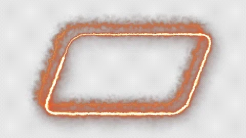 Seamless loop animated rectangle picture frame with fire and smoke color 스톡 동영상 287843561