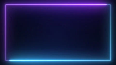 Seamless loop animated rectangle picture frame with two tone neon color 4K Stock Footage 328573425