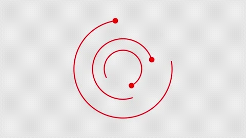 Seamless Loop Animated Red Concentric Circle Ring Orbit Motion Graphics Alph Vídeo Stock 347040129