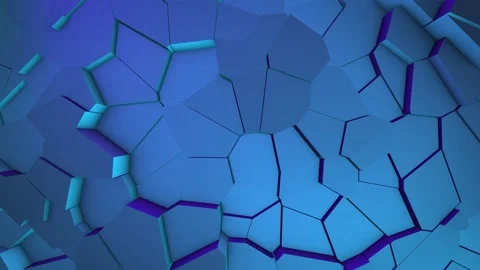 Seamless loop animation of abstract 3D background with blue and purple blocks Stock Footage 260598493