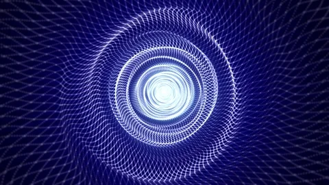Seamless loop animation of abstract blue tunnel made of moving waves of energy Stock Footage 273292900