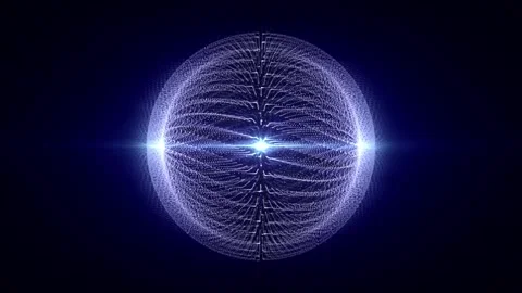 Seamless loop animation of abstract energy sphere with glowing particles Stock Footage 260391391