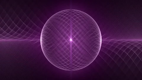 Seamless loop animation of abstract purple energy sphere made of particles Stock Footage 261070898