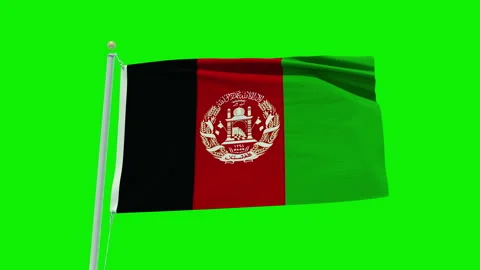 Seamless loop animation of the Afghanistan flag on a green screen background. Stock Footage 201763198
