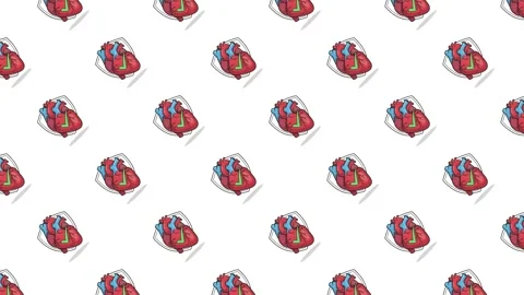 Seamless loop animation of anatomical human hearts Stock Footage 326952104