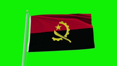 Seamless loop animation of the Angola flag on a green screen background. Stock Footage 201788124