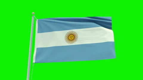 Seamless loop animation of the Argentina flag on a green screen background. Stock Footage 201789638