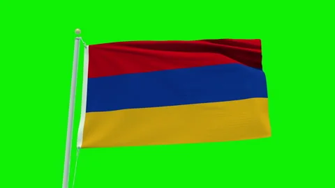 Seamless loop animation of the Armenia flag on a green screen background. Stock Footage 201788671