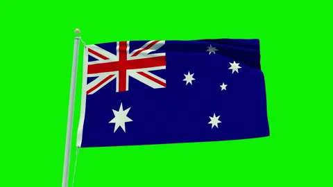 Seamless loop animation of the Australia flag on a green screen background. Stock Footage 201788196