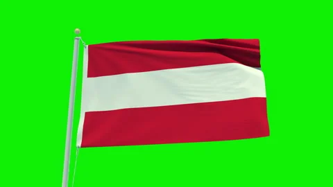 Seamless loop animation of the Austria flag on a green screen background. Stock Footage 201789471
