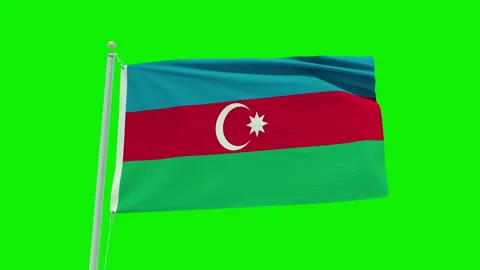 Seamless loop animation of the Azerbaijan flag on a green screen background. Stock Footage 201788887