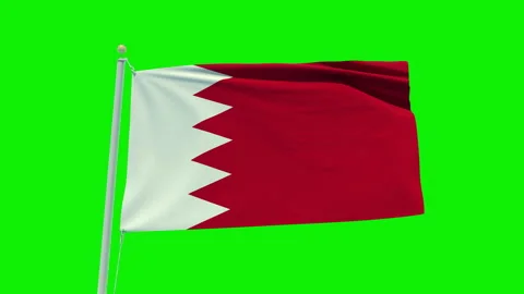 Seamless loop animation of the Bahrain flag on a green screen background. Stock Footage 201788579