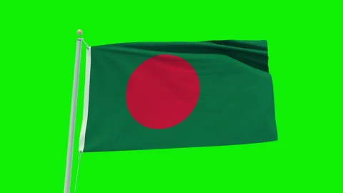Seamless loop animation of the Bangladesh flag on a green screen background. Stock Footage 201788278