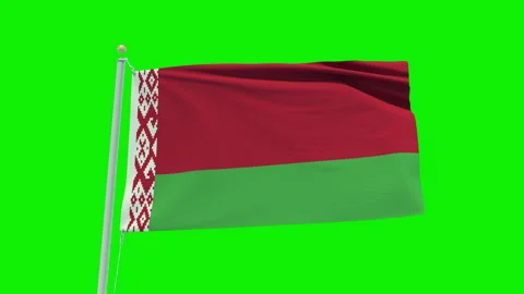 Seamless loop animation of the Belarus flag on a green screen background. Stock Footage 201788815