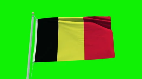 Seamless loop animation of the Belgium flag on a green screen background. Stock Footage 201788419