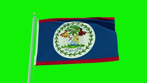 Seamless loop animation of the Belize flag on a green screen background. Stock Footage 201789690