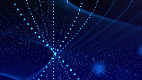 Seamless loop animation of blue abstract background with smooth particle waves Stock Footage 259933758