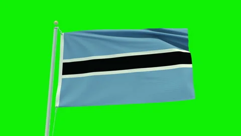 Seamless loop animation of the Botswana flag on a green screen background. Stock Footage 201812934