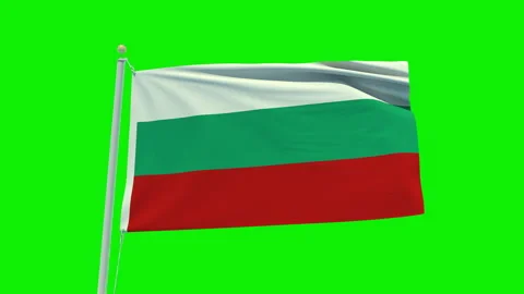 Seamless loop animation of the Bulgaria flag on a green screen background. Stock Footage 202032634