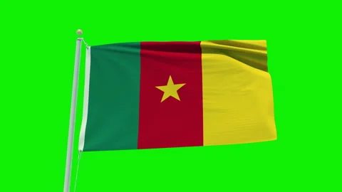 Seamless loop animation of the Cameroon flag on a green screen background. Stock Footage 202032739