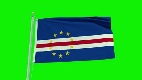 Seamless loop animation of the Cape Verde flag on a green screen background. Stock Footage 202031900