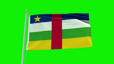Seamless loop animation of the Central African Republic flag on a green screen Stock Footage 202032880