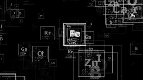 Seamless loop animation. chemical elements of the periodic table Video stock 324062396
