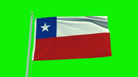 Seamless loop animation of the Chile flag on a green screen background. Stock Footage 202032483