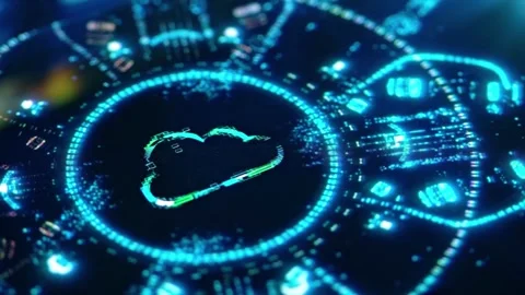 Seamless Loop Animation cloud 4K Blockchain Connection and Cryptocurrency Stock Footage 336444213