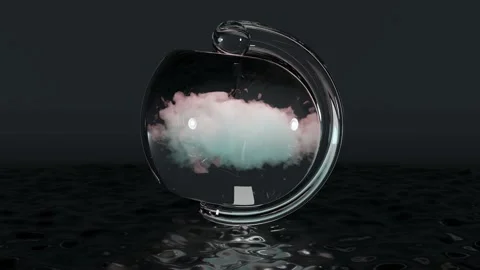 Seamless loop animation of cloud in Crystal Ball, oddly satisfying, 3d render Stock Footage 230989887