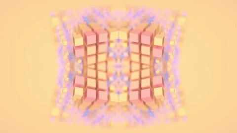 Seamless loop animation of colored rectangular geometric shapes. 3d rendering HD Stock Footage 252055430