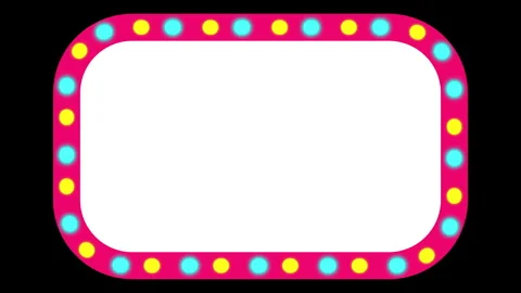 Seamless loop animation of colorful marquee light banner forming a rounded 库存影片 336612939