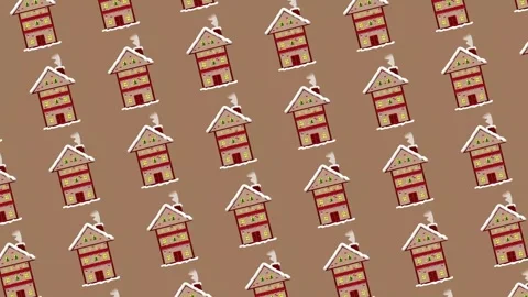 Seamless loop animation of cozy brick apartment buildings Stock Footage 308061820