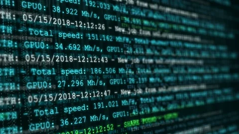 Seamless loop animation of cryptocurrency mining process. 스톡 동영상 90250410