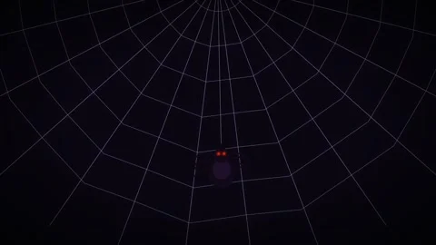 Seamless loop animation of a cute spooky spider hanging on a web for Halloween Stock Footage 343266361