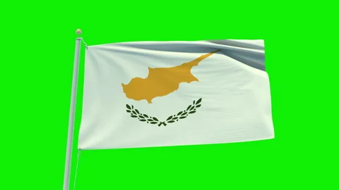 Seamless loop animation of the Cyprus flag on a green screen background. Stock Footage 203845781