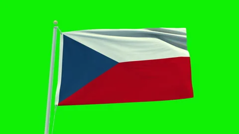 Seamless loop animation of the Czech Republic flag on a green screen background. Stock Footage 203844285