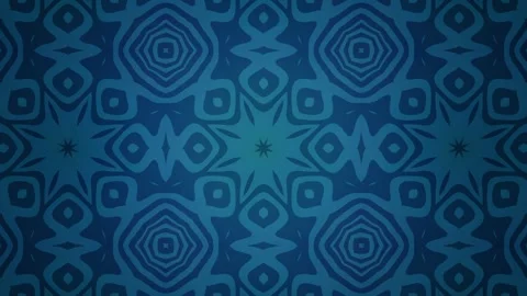 Seamless Loop Animation: Deep Teal Geometric Kaleidoscope Pattern with Dynamic Video stock 302778258
