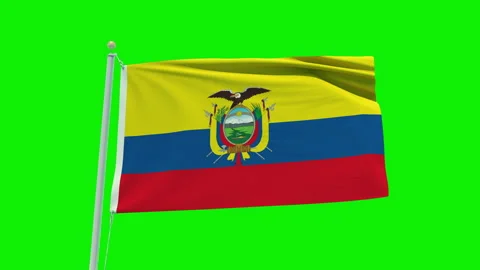 Seamless loop animation of the Ecuador flag on a green screen background. Stock Footage 203845723
