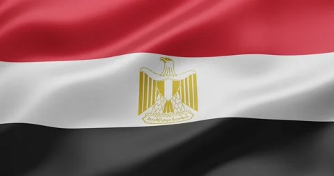 Seamless loop animation of the Egypt flag. Stock Footage 194677636