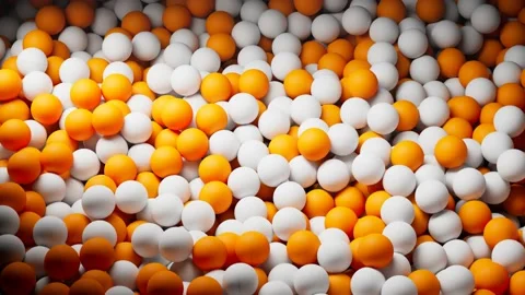 Seamless loop animation of endless supply of ping pong balls. Table tennis balls Stock Footage 133436323