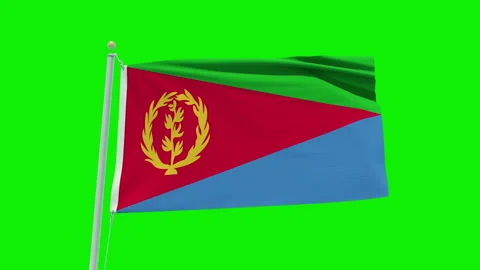 Seamless loop animation of the Eritrea flag on a green screen background. Stock Footage 203845032