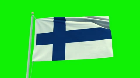 Seamless loop animation of the Finland flag on a green screen background. Stock Footage 203844504