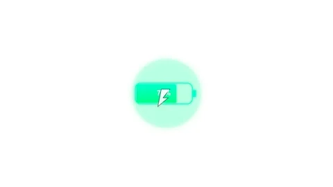 Seamless loop animation of a futuristic, minimalist battery icon charging. .. Vídeos de archivo 345640730
