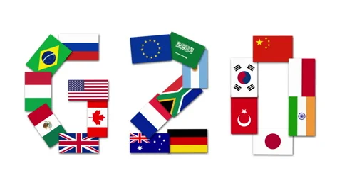 Seamless loop animation of the G20 nations Video stock 59979100
