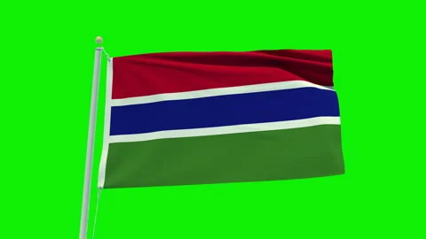Seamless loop animation of the Gambia flag on a green screen background. Stock Footage 203843284